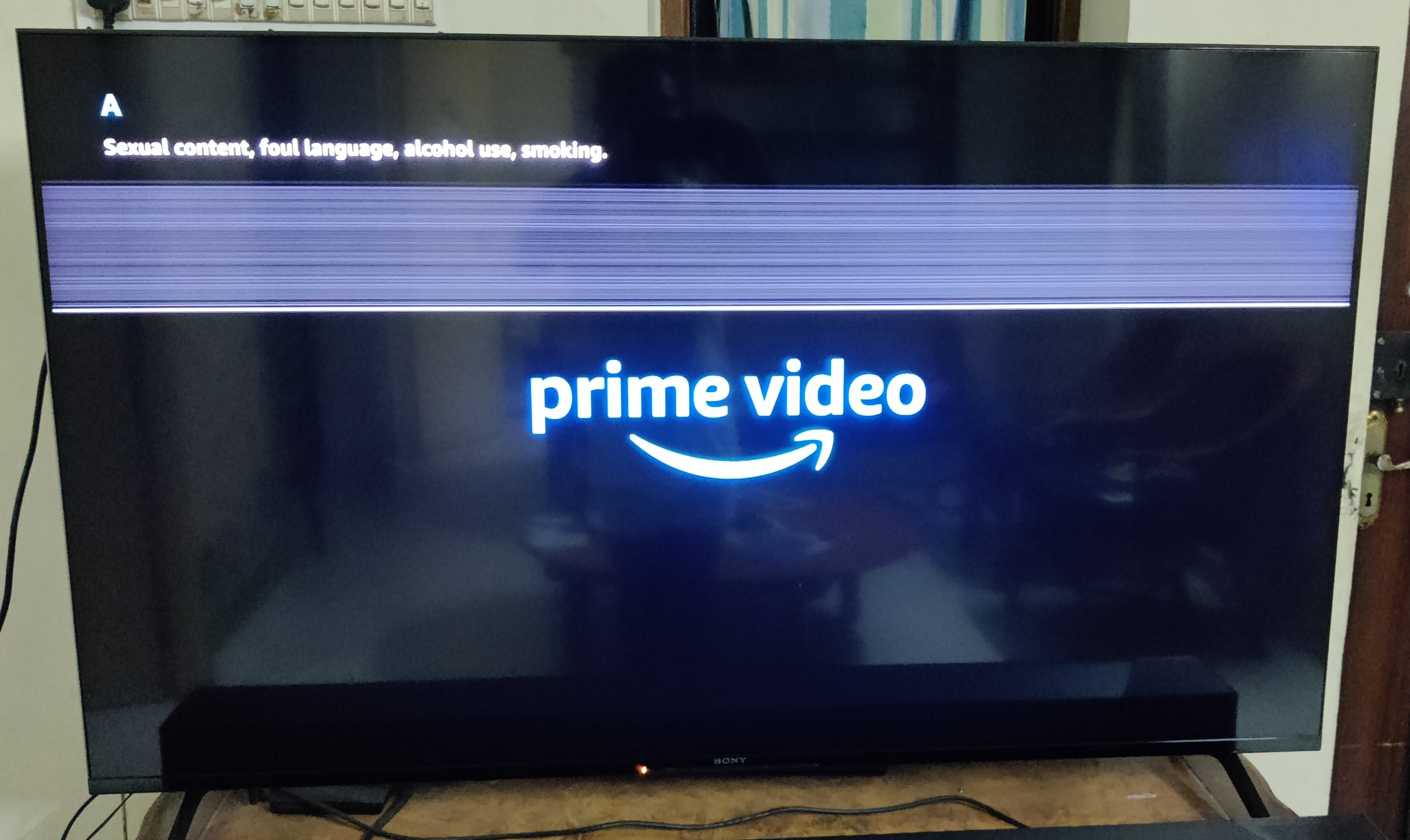 Horizontal white line while playing on Sony TV app