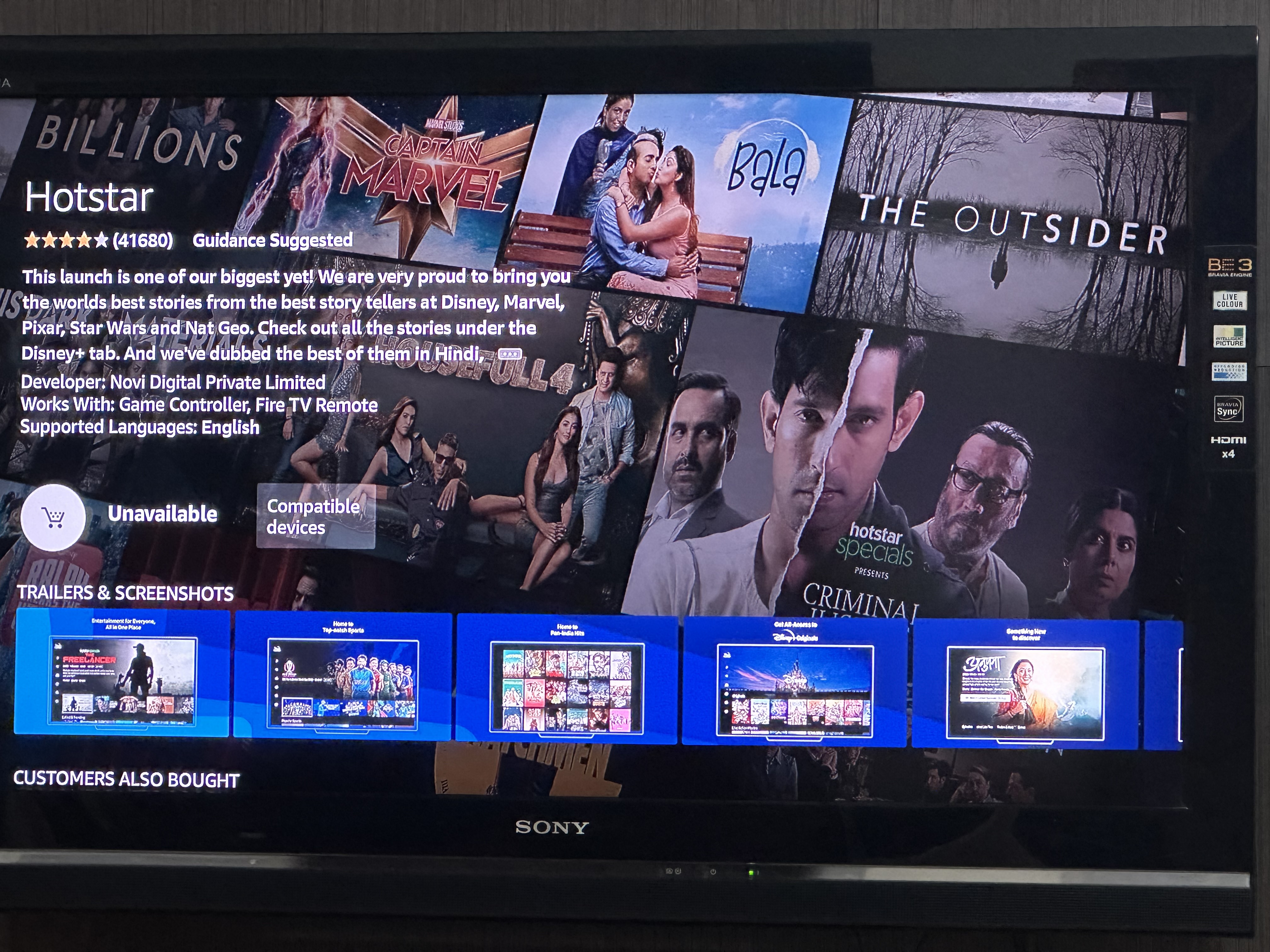 Disney Hotstar app shows unavailable in Fire TV Stick lite