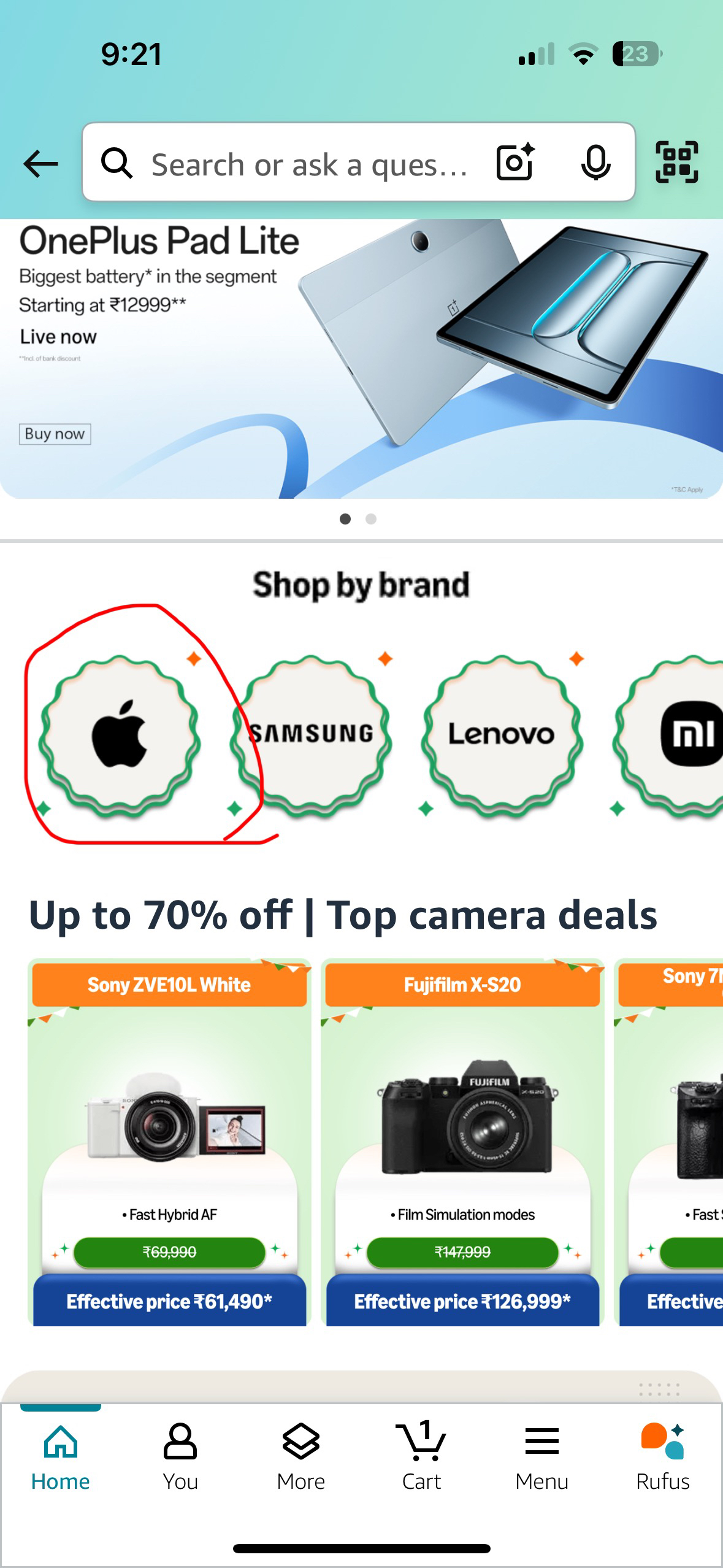 Reporting a bug on Amazon shopping app in IOS
